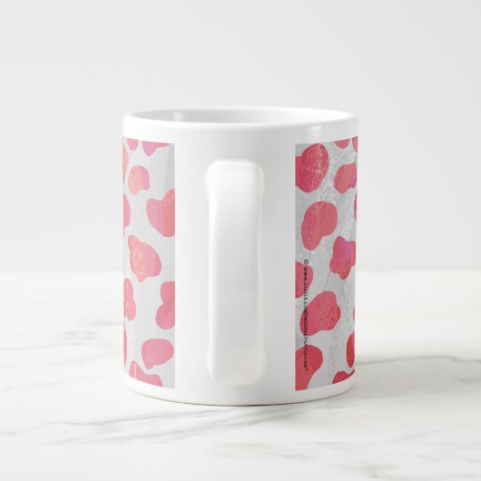Dalmatische roze en witte afdrukken jumbo mok (Achterkant)