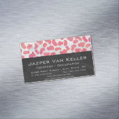 Dalmatische roze en witte afdrukken magnetisch visitekaartje (Voorbeeld)