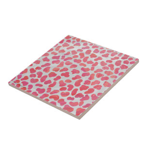 Dalmatische roze en witte afdrukken tegeltje