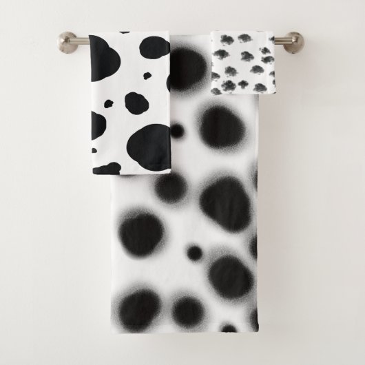 Dalmatische schattige zwart-witte stippen dierenpr bad handdoek (Insitu)
