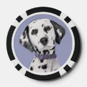 Dalmatische schilderijen - Kute Original Dog Art Poker Chips (Achterkant)