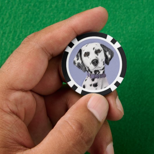 Dalmatische schilderijen - Kute Original Dog Art Poker Chips (Hand)