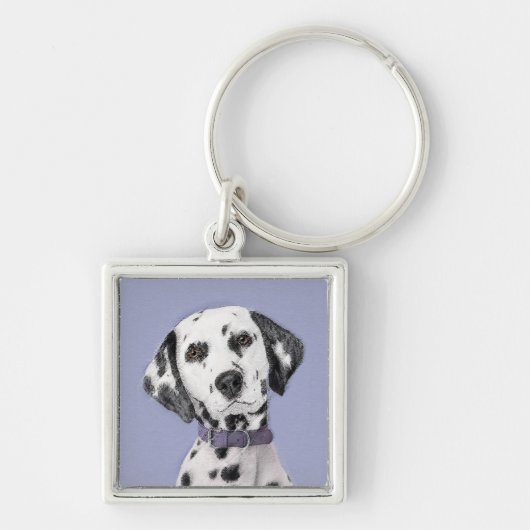 Dalmatische schilderijen - Kute Original Dog Art Sleutelhanger (Voorkant)