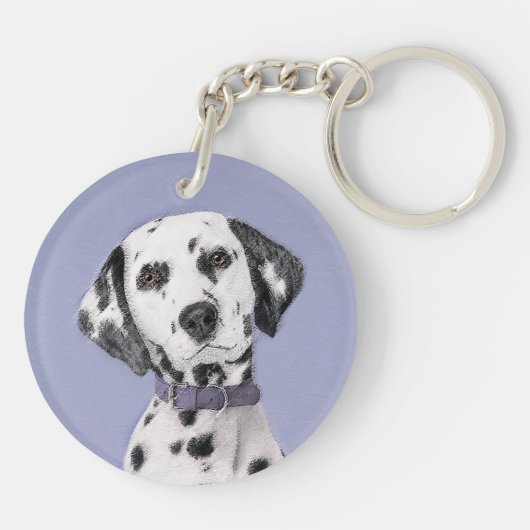 Dalmatische schilderijen - Kute Original Dog Art Sleutelhanger (Achterkant)