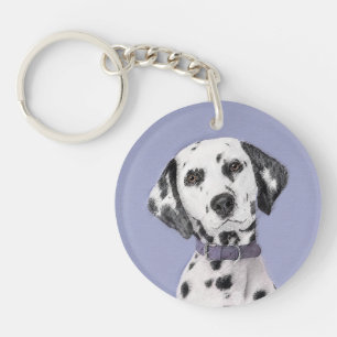 Dalmatische schilderijen - Kute Original Dog Art Sleutelhanger