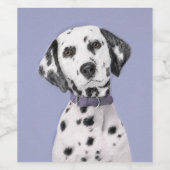 Dalmatische schilderijen - Kute Original Dog Art Wijn Etiket (Enkel label)