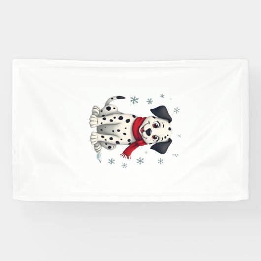 Dalmatische Sneeuw Fun Spandoek (Horizontaal)