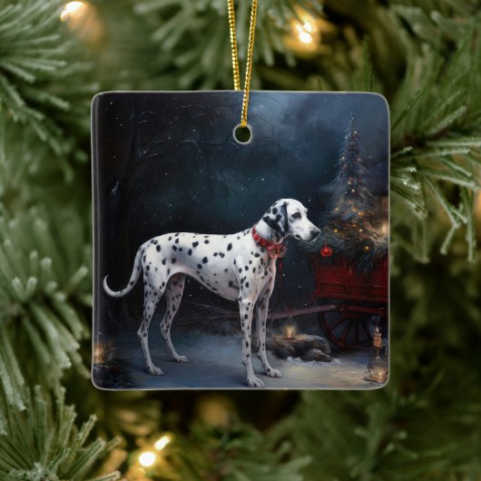 Dalmatische Sneeuwslee Kerstdecoratie Keramisch Ornament (Boom)