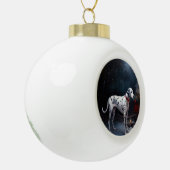Dalmatische Sneeuwslee Kerstdecoratie Keramische Bal Ornament (Links)