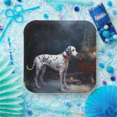 Dalmatische Sneeuwslee Kerstdecoratie Papieren Bordje (Feest)
