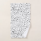 Dalmatische Spots, Dalmatische Stippen, zwart en w Bad Handdoek (Handdoek)