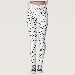 Dalmatische Spots, Dalmatische Stippen, zwart en w Leggings