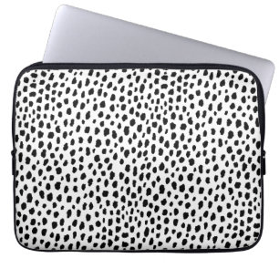 Dalmatische Spots (zwart/wit) Laptop Sleeve