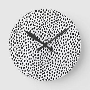 Dalmatische spots (zwart-wit) ronde klok