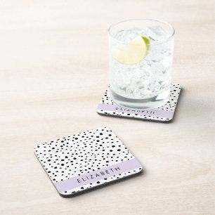 Dalmatische Stippen, Vlekken, Zwart-wit, Jouw naam Bier Onderzetter