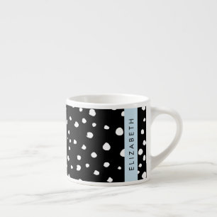 Dalmatische Stippen, Vlekken, Zwart-wit, Jouw naam Espresso Kop