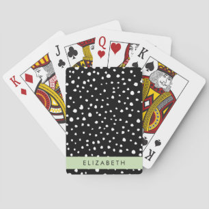 Dalmatische Stippen, Vlekken, Zwart-wit, Jouw naam Pokerkaarten