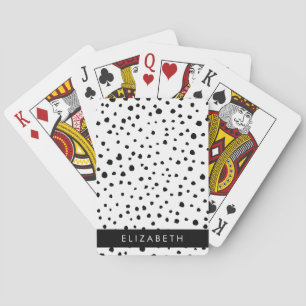 Dalmatische Stippen, Vlekken, Zwart-wit, Jouw naam Pokerkaarten