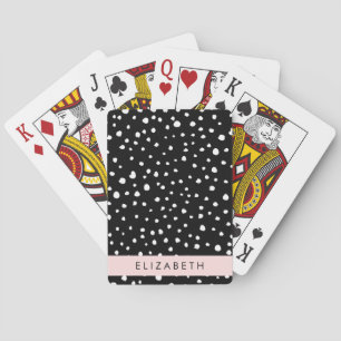 Dalmatische Stippen, Vlekken, Zwart-wit, Jouw naam Pokerkaarten