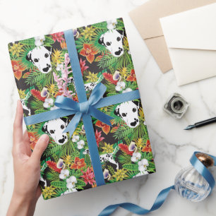Dalmatische Tropische Bloemen Oerwoud Patroon Cadeaupapier