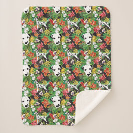 Dalmatische Tropische Bloemen Oerwoud Patroon Sherpa Deken