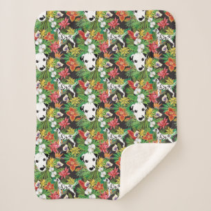 Dalmatische Tropische Bloemen Oerwoud Patroon Sherpa Deken
