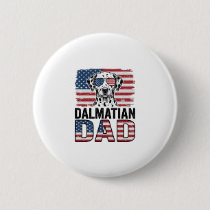 Dalmatische Vader Patriottisch Vintage Hond Shirt Ronde Button 5,7 Cm