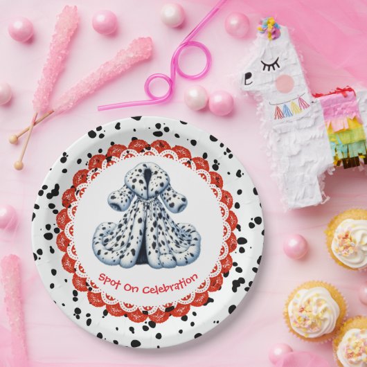 Dalmatische verjaardag afdrukken | Zwart-wit feest Papieren Bordje (Feest)