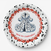 Dalmatische verjaardag afdrukken | Zwart-wit feest Papieren Bordje (Voorkant)