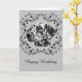 Dalmatische verjaardag kaart (Gele Bloem)