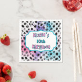 Dalmatische vlekjes Pastel Waterverf Verjaardag Servet (Insitu)