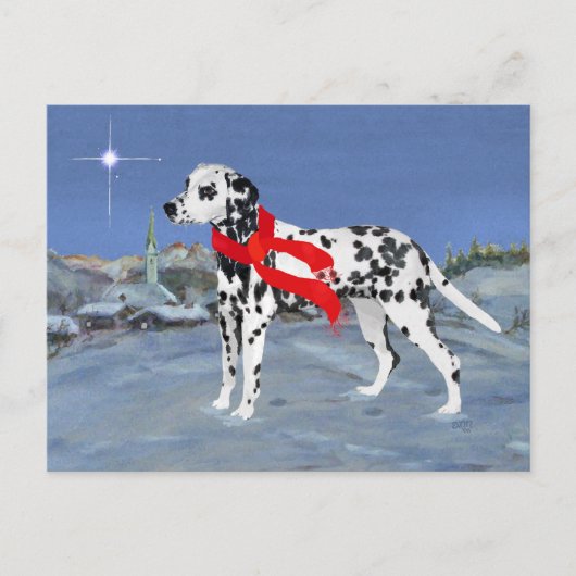 Dalmatische Winter Night Briefkaart (Voorkant)