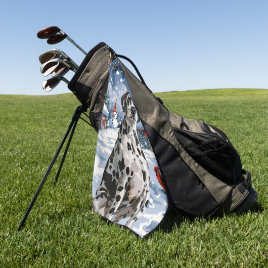 Dalmatische Winter Wonderland Kerstvreugde Golfhanddoek (Groen)