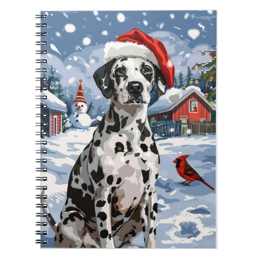Dalmatische Winter Wonderland Kerstvreugde Notitieboek (Voorkant)