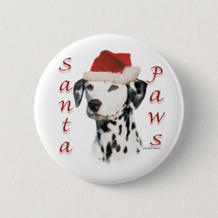 Dalmatische (zwart) Santa Paws Ronde Button 5,7 Cm