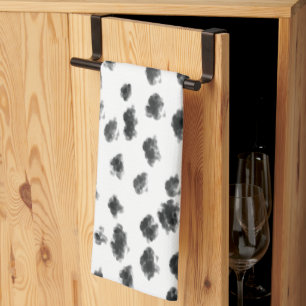 Dalmatische zwart-wit stippen Dierenprint Theedoek