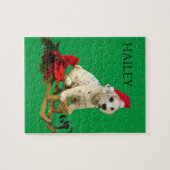 Dalmie kerstpuzzel met de naam van het kind. legpuzzel (Horizontaal)