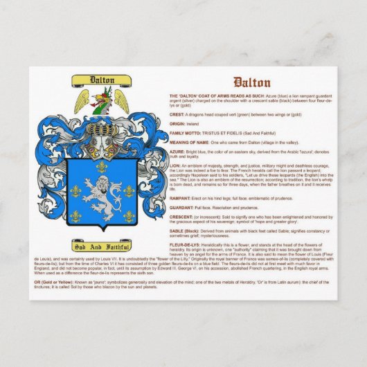 Dalton (Iers) Briefkaart (Voorkant)