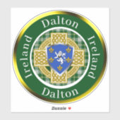 Dalton Shield & Celtic Cross gepersonaliseerd Sticker (Vel)