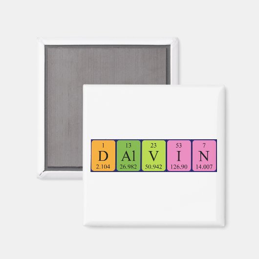 Dalvin periodieke table name magnet magneet (Voorkant / Achterkant)