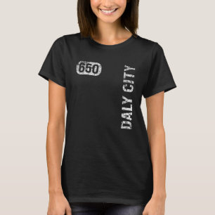 Daly City California 650 Area Code  Retro T-shirt