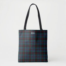 Daly Clan Tartan Blue Plaid Monogram Draagtas
