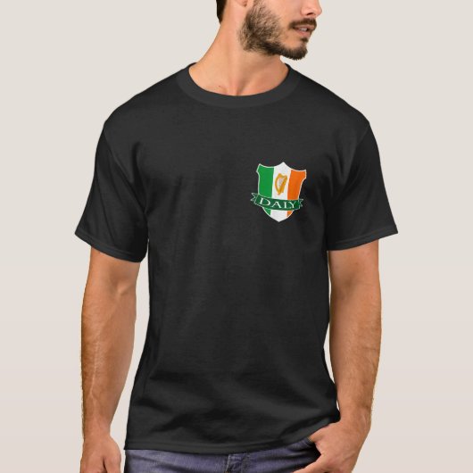 DALY Irish Name Ireland Flag Harp Family T-shirt (Voorkant)