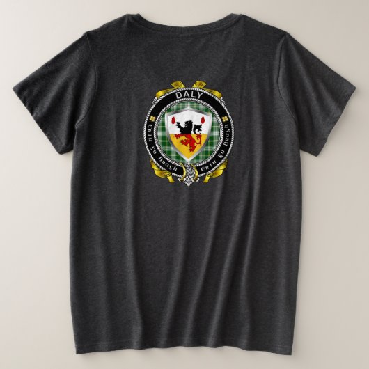 Daly/O'Daly Irish Shield Dames Grote Maat T-shirt (Design achterkant)