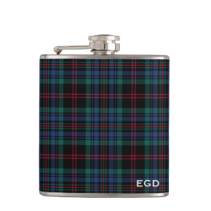 Daly Tartan Monogram Royal Blue Plaid Heupfles