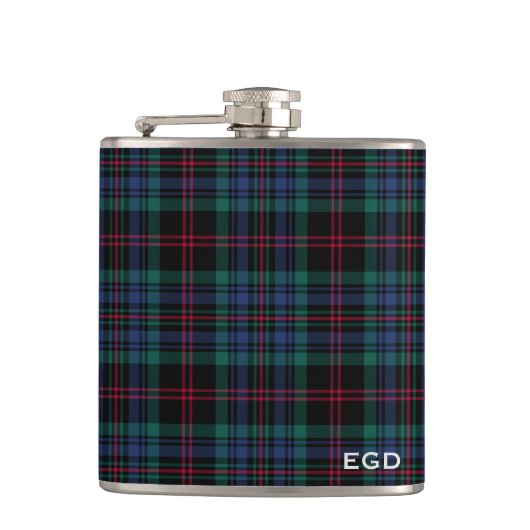 Daly Tartan Monogram Royal Blue Plaid Heupfles (Voorkant)