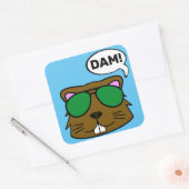 Dam Beaver Vierkante Sticker (Envelop)