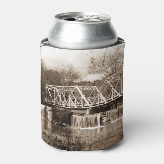 Dam bij Finley, Sepia Blikjeskoeler (Blikje Voorkant)