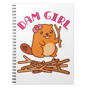 Dam Girl Cute Beaver Notitieboek