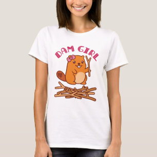 Dam Girl Cute Beaver T-shirt